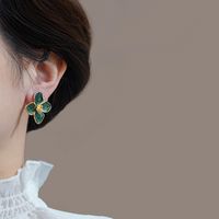 Elegant Korean Style Flower Alloy Women's Ear Studs main image 1