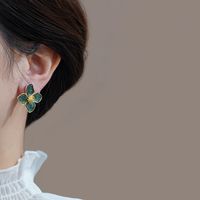 Elegant Korean Style Flower Alloy Women's Ear Studs main image 3