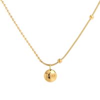 304 Stainless Steel 18K Gold Plated IG Style Simple Style Plating Letter Ball Pendant Necklace main image 2