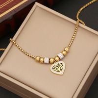 Titanium Steel 18K Gold Plated Casual Vintage Style Plating Hollow Out Inlay Tree Heart Shape Zircon main image 4
