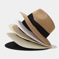 Women's Elegant Basic Solid Color Big Eaves Straw Hat main image 2