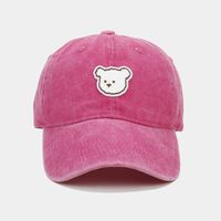 Women's Cute Bear Embroidery Curved Eaves Baseball Cap sku image 5