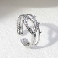 Ig Style Simple Style Knot Stainless Steel Plating Hollow Out Open Ring sku image 1