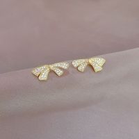 1 Pair Casual Simple Style Heart Shape Flower Butterfly Plating Inlay Copper Pearl Zircon Drop Earrings sku image 9