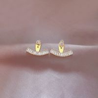1 Pair Casual Simple Style Heart Shape Flower Butterfly Plating Inlay Copper Pearl Zircon Drop Earrings sku image 4