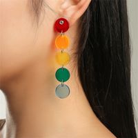 Retro Round Colorful Arylic Women's Drop Earrings main image 1
