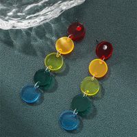 Retro Round Colorful Arylic Women's Drop Earrings sku image 1