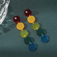 Retro Round Colorful Arylic Women's Drop Earrings main image 3