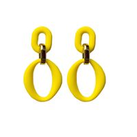 Simple Style Double Ring Arylic Stoving Varnish Women's Drop Earrings sku image 4