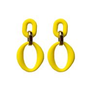 Style Simple Double Anneau Arylique Vernis Au Four Femmes Boucles D'oreilles main image 5