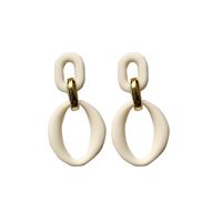 Simple Style Double Ring Arylic Stoving Varnish Women's Drop Earrings sku image 1