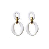 Style Simple Double Anneau Arylique Vernis Au Four Femmes Boucles D'oreilles sku image 8