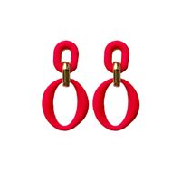 Simple Style Double Ring Arylic Stoving Varnish Women's Drop Earrings sku image 2