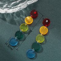 Retro Round Colorful Arylic Women's Drop Earrings main image 2