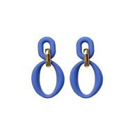 Simple Style Double Ring Arylic Stoving Varnish Women's Drop Earrings sku image 6