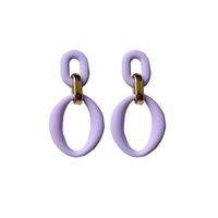 Simple Style Double Ring Arylic Stoving Varnish Women's Drop Earrings sku image 7