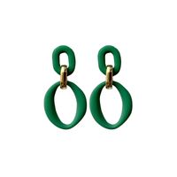 Simple Style Double Ring Arylic Stoving Varnish Women's Drop Earrings sku image 5