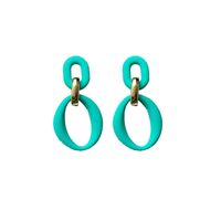 Simple Style Double Ring Arylic Stoving Varnish Women's Drop Earrings sku image 12