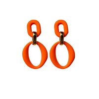 Simple Style Double Ring Arylic Stoving Varnish Women's Drop Earrings sku image 3