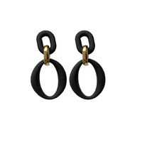 Simple Style Double Ring Arylic Stoving Varnish Women's Drop Earrings sku image 10
