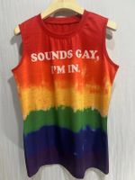 Women's Vest T-shirts Printing Casual Letter Tie Dye main image 3