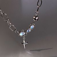 Fairy Style Star Alloy Titanium Steel Tassel Inlay Moonstone Women's Pendant Necklace main image 1