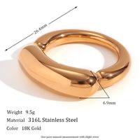 Basic Simple Style Classic Style Solid Color Stainless Steel Plating 18k Gold Plated Rings main image 5