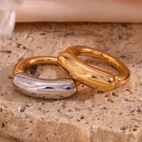 Basic Simple Style Classic Style Solid Color Stainless Steel Plating 18k Gold Plated Rings main image 1