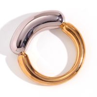 Basic Simple Style Classic Style Solid Color Stainless Steel Plating 18k Gold Plated Rings sku image 5