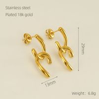 1 Pair Modern Style Simple Style Irregular Solid Color Polishing Plating Stainless Steel 18K Gold Plated Ear Studs sku image 1