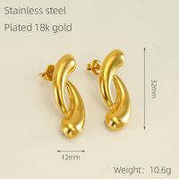 1 Pair Modern Style Simple Style Irregular Solid Color Polishing Plating Stainless Steel 18K Gold Plated Ear Studs sku image 1