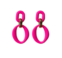 Simple Style Double Ring Arylic Stoving Varnish Women's Drop Earrings sku image 9