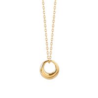 304 Stainless Steel 18K Gold Plated IG Style Plating Circle Pendant Necklace main image 2