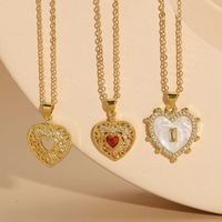 Elegant Luxurious Classic Style Heart Shape Copper Plating Inlay Zircon 14k Gold Plated Pendant Necklace main image 9