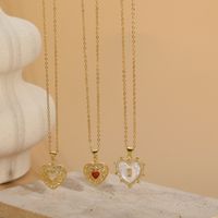 Elegant Luxuriös Klassischer Stil Herzform Kupfer Überzug Inlay Zirkon 14 Karat Vergoldet Halskette Mit Anhänger main image 6