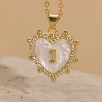 Elegant Luxurious Classic Style Heart Shape Copper Plating Inlay Zircon 14k Gold Plated Pendant Necklace sku image 3