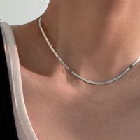 Casual Simple Style Solid Color Titanium Steel Necklace sku image 3