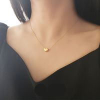 Edelstahl 304 18 Karat Vergoldet IG-Stil Überzug Herzform Halskette Mit Anhänger main image 5