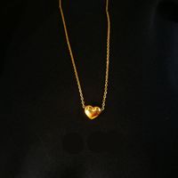 304 Stainless Steel 18K Gold Plated IG Style Plating Heart Shape Pendant Necklace main image 6