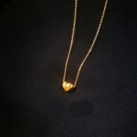 Edelstahl 304 18 Karat Vergoldet IG-Stil Überzug Herzform Halskette Mit Anhänger main image 2