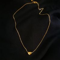 Edelstahl 304 18 Karat Vergoldet IG-Stil Überzug Herzform Halskette Mit Anhänger main image 3