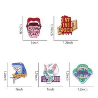 Cartoon Style Punk Modern Style Animal Letter Skull Alloy Stamping Stoving Varnish Plating Unisex Brooches main image 2