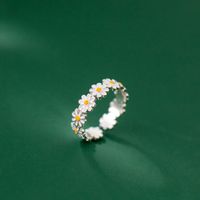 Japanischer Stil Süss Chrysantheme Legierung Emaille Epoxid Frau Offener Ring main image 1