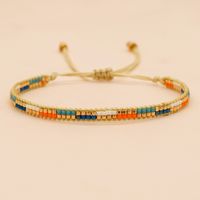 Basic Colorful Glass Braid Woven Belt Women's Bracelets sku image 1