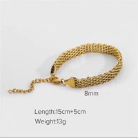 304 Stainless Steel 18K Gold Plated Vintage Style Plating Solid Color Bracelets Necklace main image 5