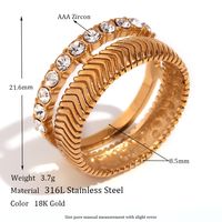 Vintage Style Classic Style Solid Color Stainless Steel Plating Inlay Rhinestones 18k Gold Plated Bracelets Earrings Necklace sku image 3