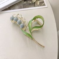 Simple Style Korean Style Sunflower Tulip Grain Imitation Pearl Alloy Inlay Rhinestones Hair Claws sku image 20