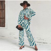 Women's Casual Streetwear Stripe Polyester Printing Pants Sets main image 5