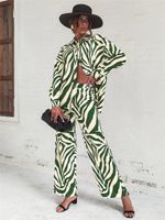 Women's Casual Streetwear Stripe Polyester Printing Pants Sets main image 6