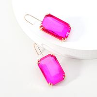 1 Pair Sweet Simple Style Rectangle Inlay Alloy Glass Ear Hook sku image 6